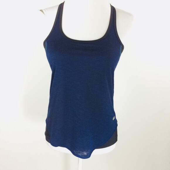 Express Performance Tank Strappy Blue Black  XS New - Picture 1 of 8